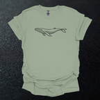 Whale Line Art Graphic T-Shirt