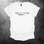 Whale Line Art Graphic T-Shirt