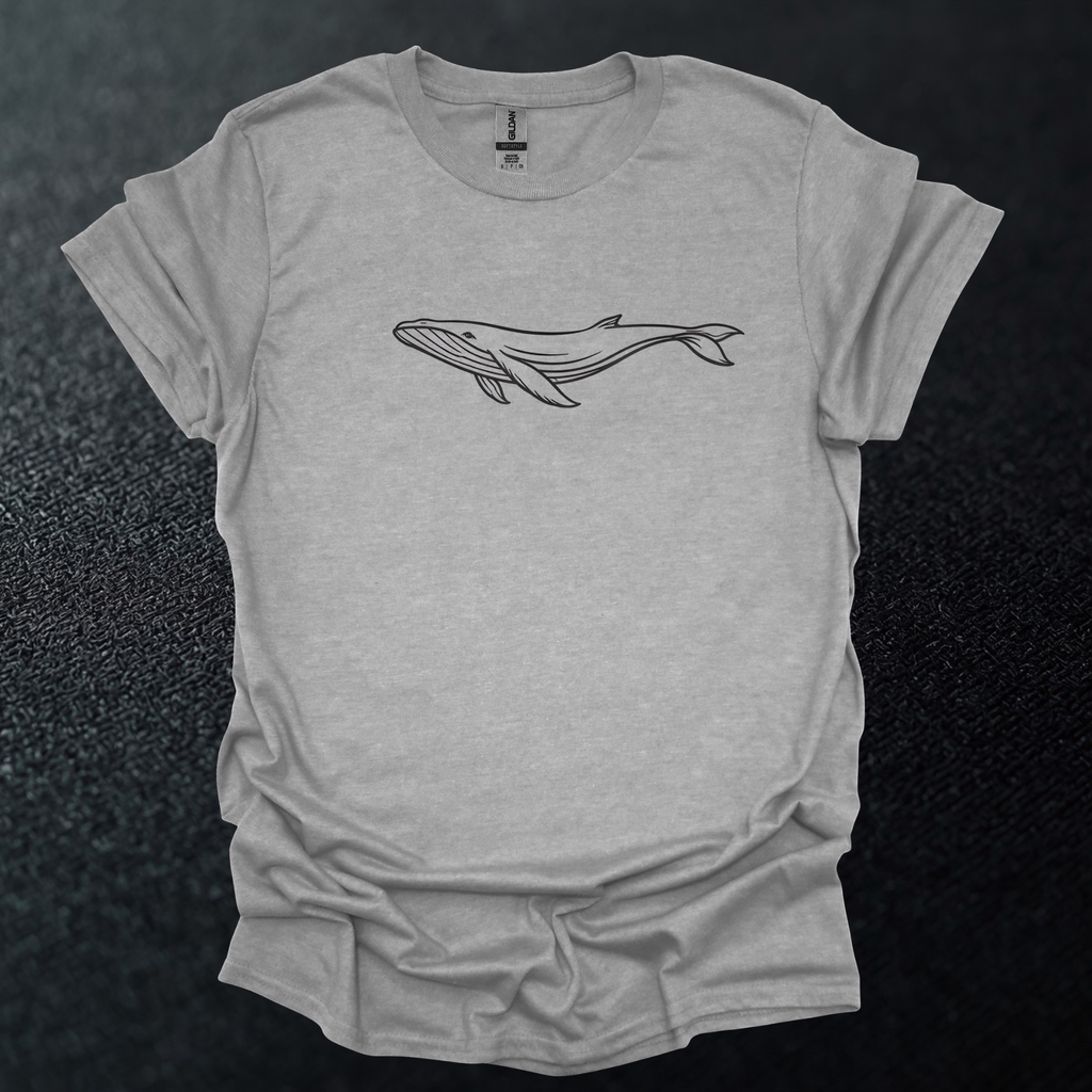 Whale Line Art Graphic T-Shirt