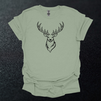 Stag Line Art Graphic T-Shirt