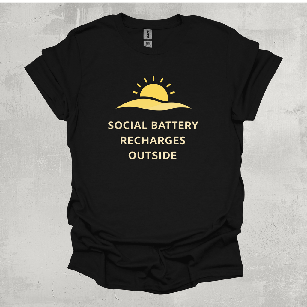 Social Battery Recharges Outside Graphic T-Shirt