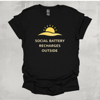 Social Battery Recharges Outside Graphic T-Shirt