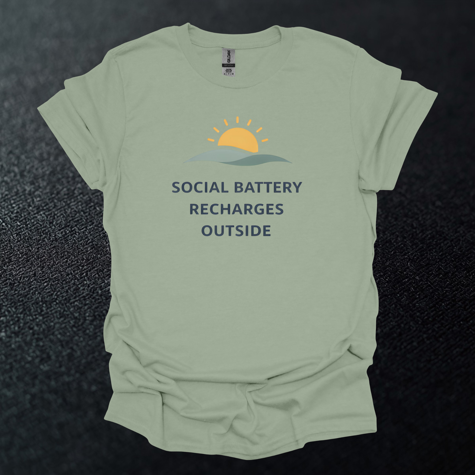 Social Battery Recharges Outside Graphic T-Shirt