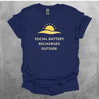 Social Battery Recharges Outside Graphic T-Shirt