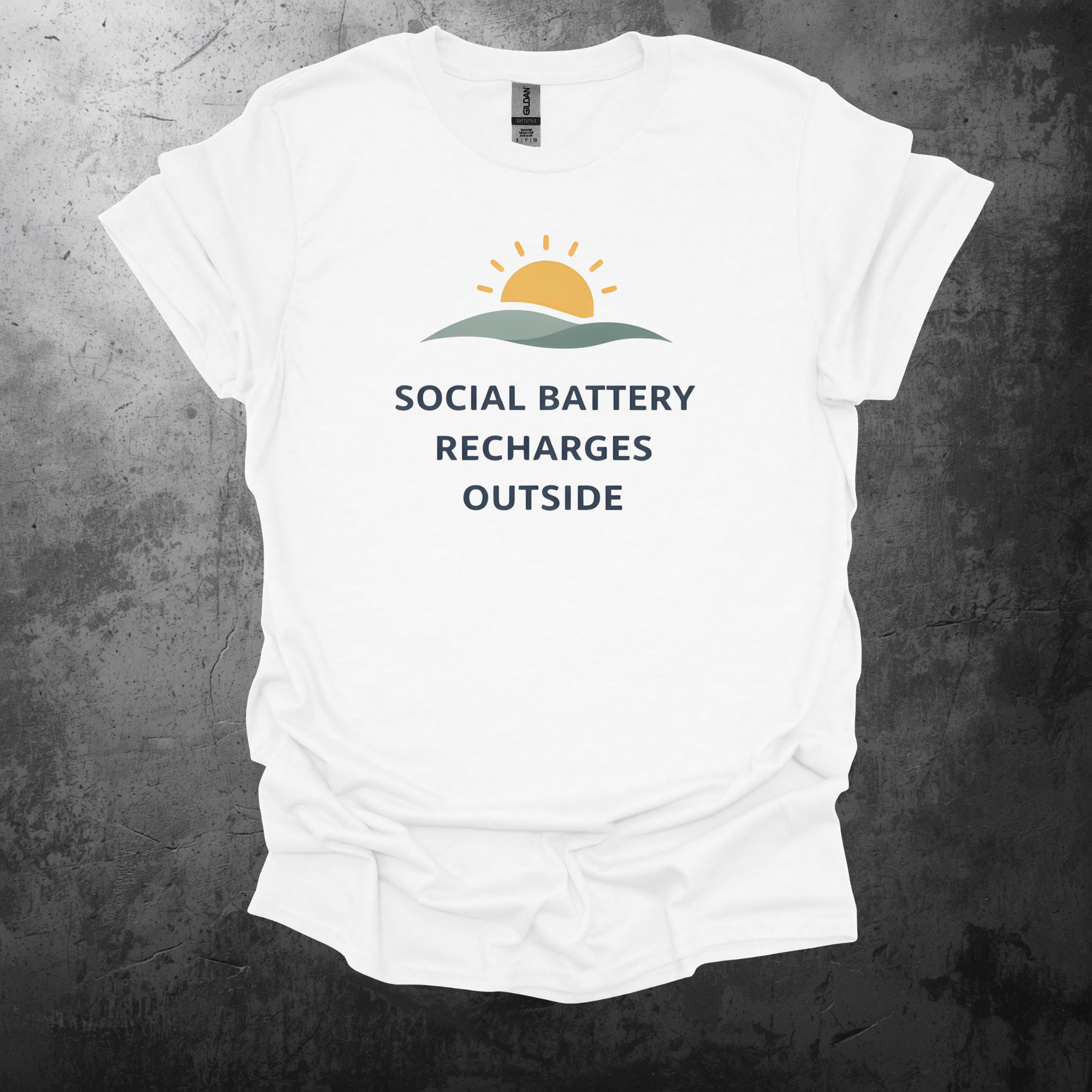 Social Battery Recharges Outside Graphic T-Shirt