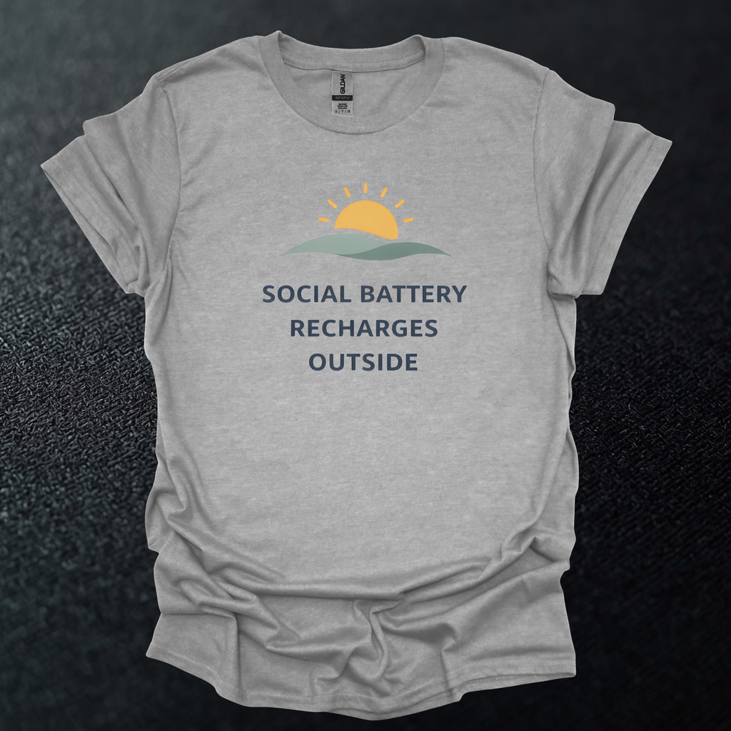 Social Battery Recharges Outside Graphic T-Shirt