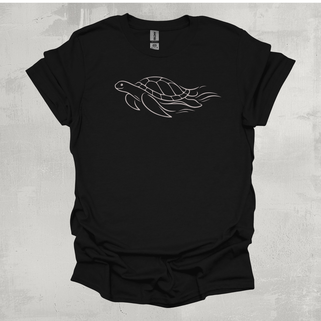 Sea Turtle 2 Line Art Graphic T-Shirt