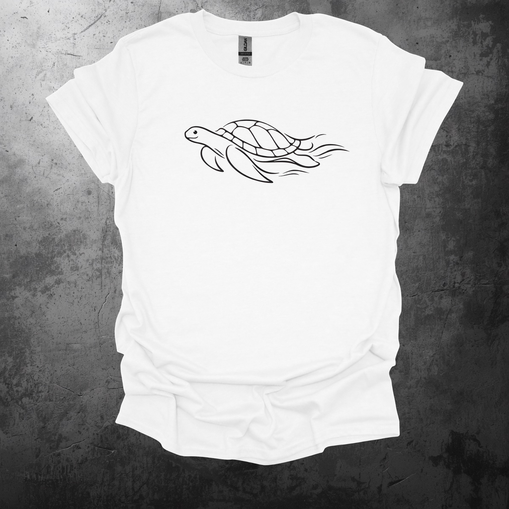 Sea Turtle 2 Line Art Graphic T-Shirt