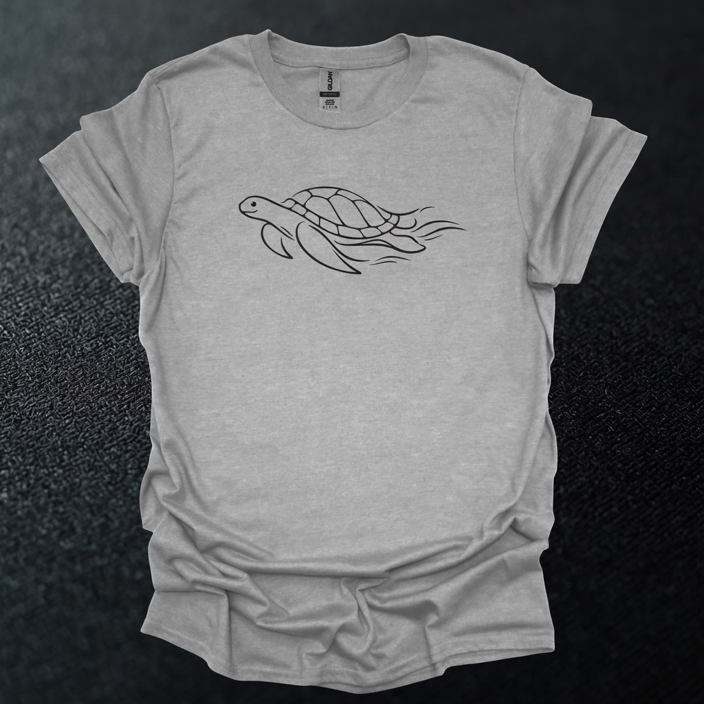 Sea Turtle 2 Line Art Graphic T-Shirt