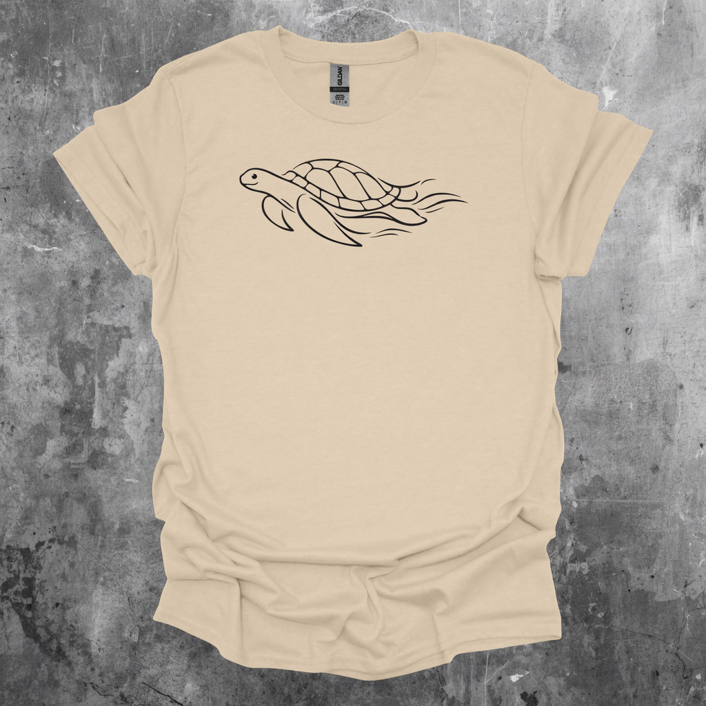 Sea Turtle 2 Line Art Graphic T-Shirt