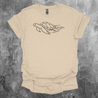 Sea Turtle 2 Line Art Graphic T-Shirt