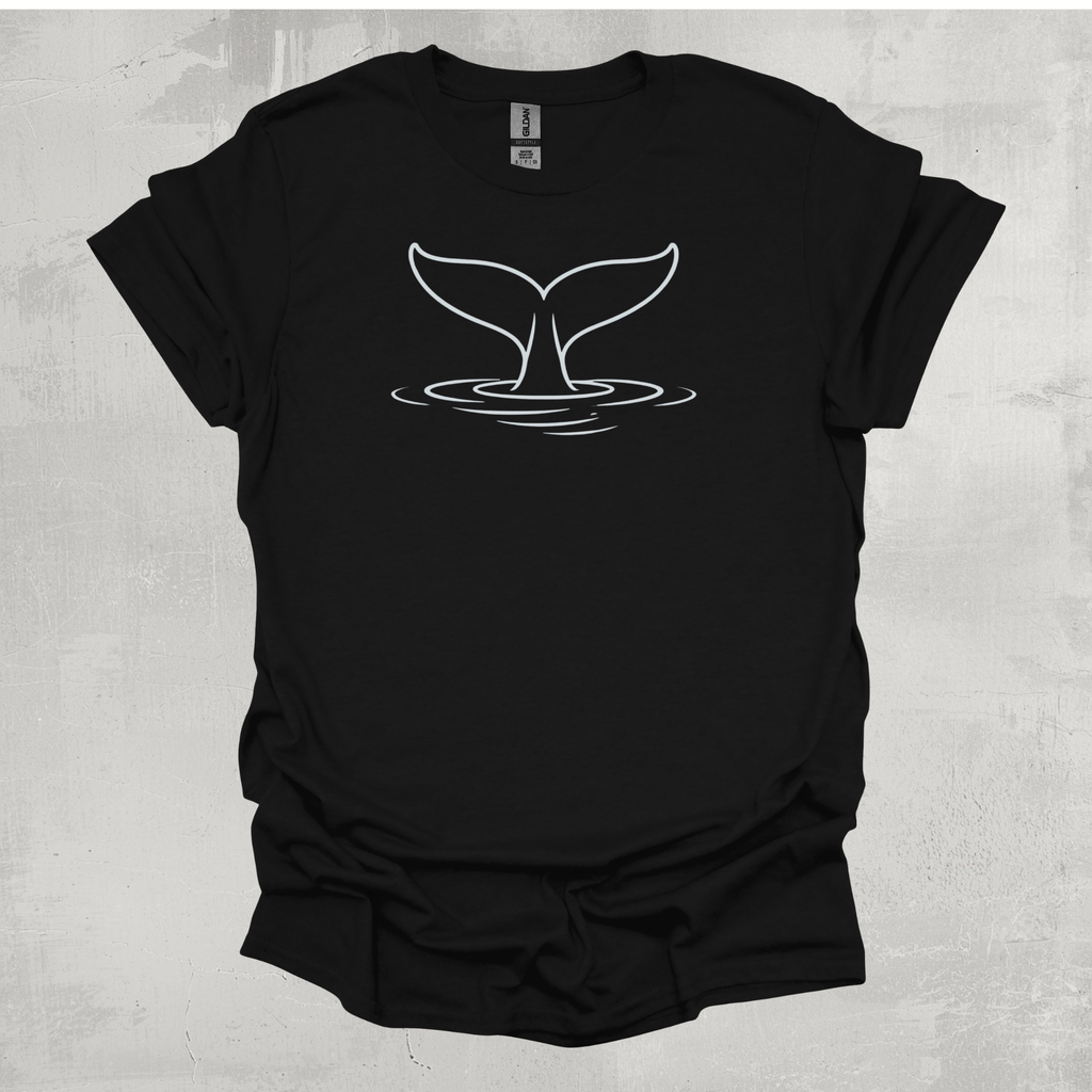 Whale Tail Line Art Graphic T-Shirt