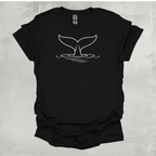 Whale Tail Line Art Graphic T-Shirt