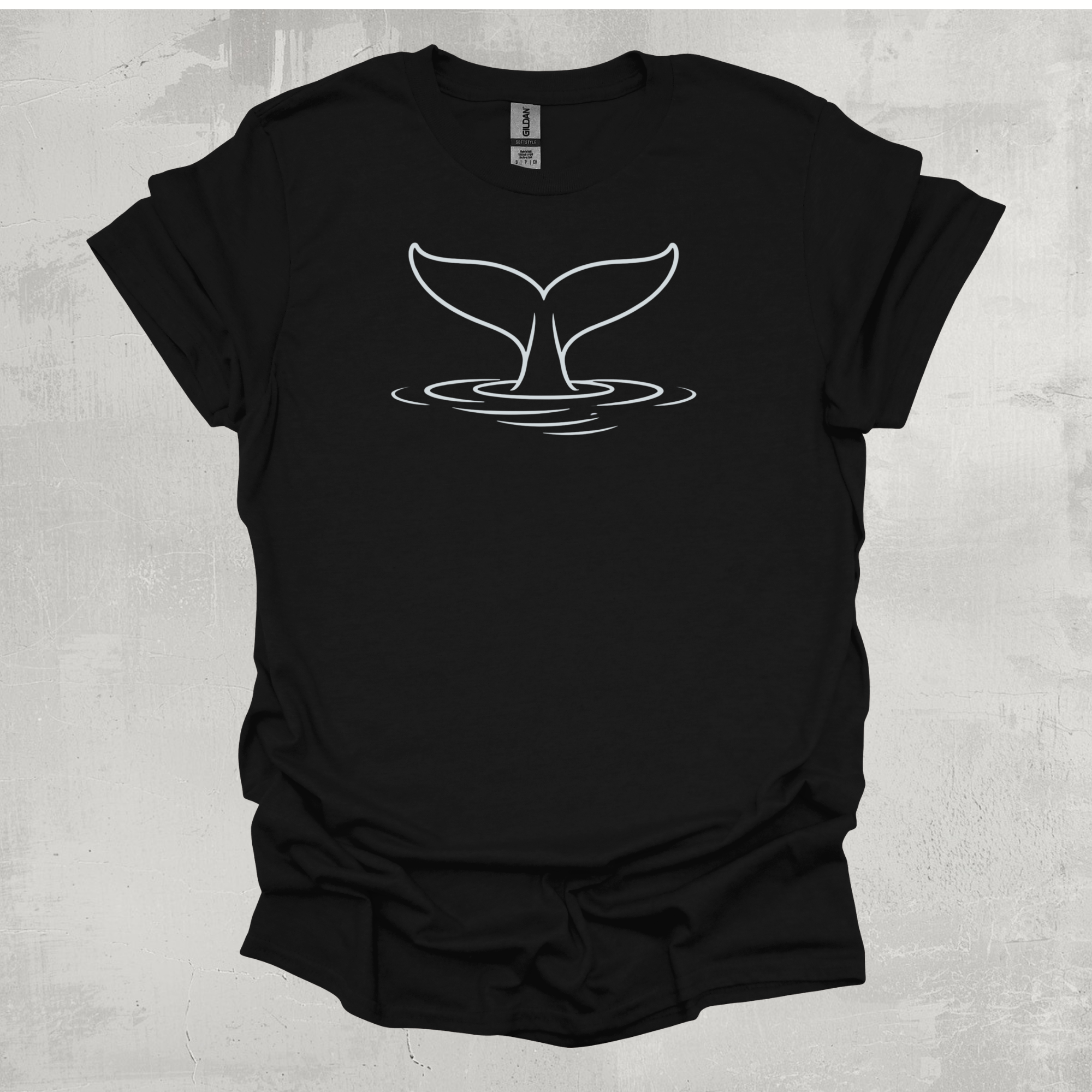 Whale Tail Line Art Graphic T-Shirt