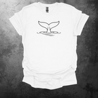Whale Tail Line Art Graphic T-Shirt