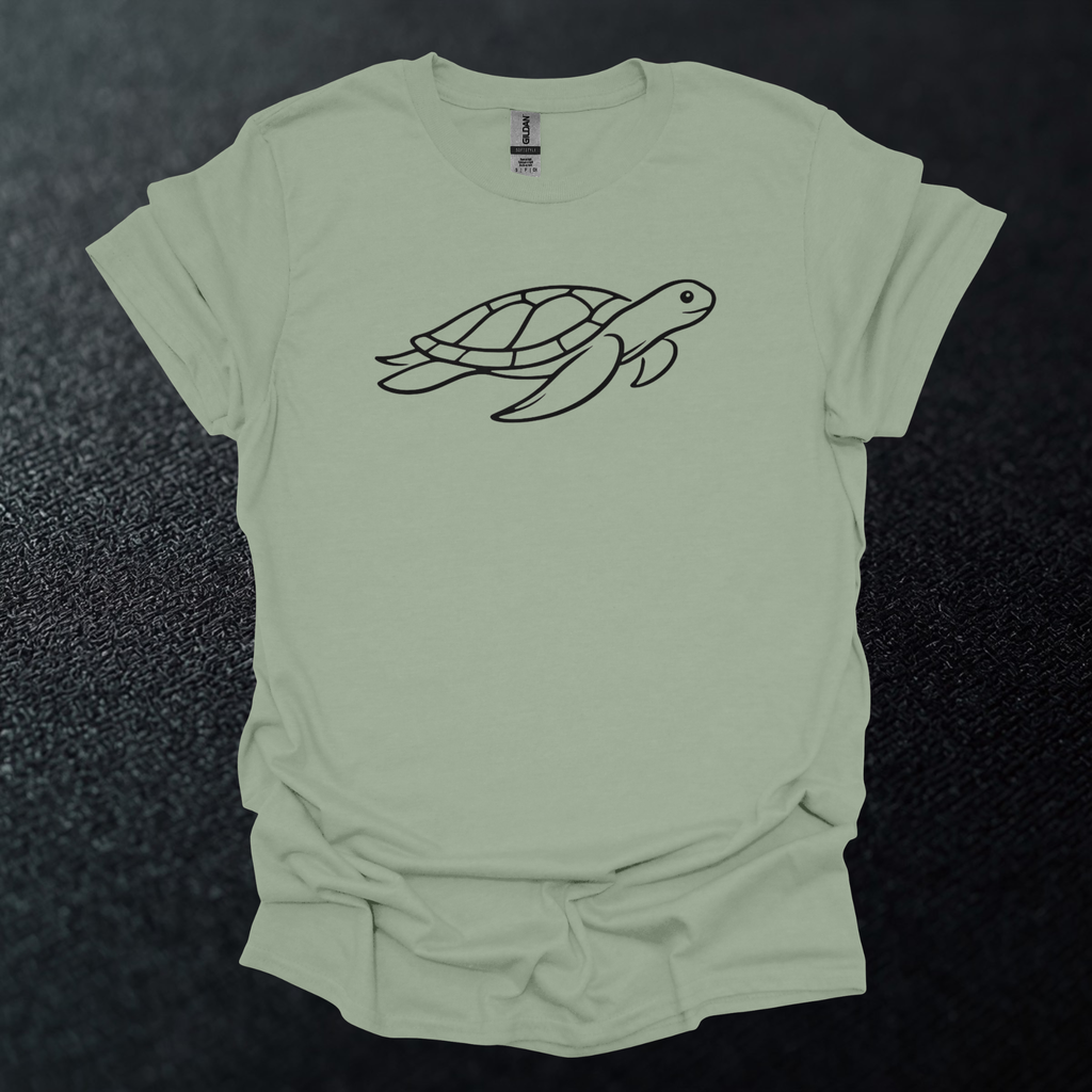 Sea Turtle Line Art Graphic T-Shirt