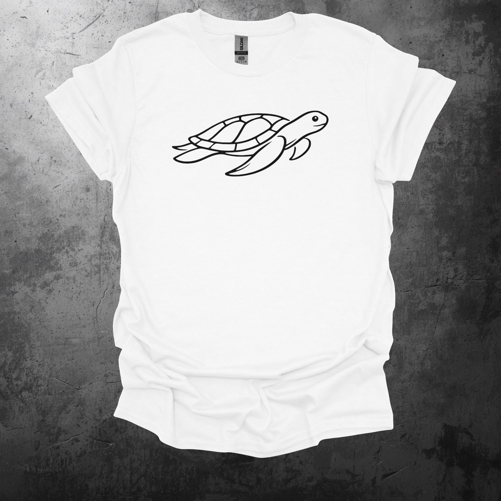 Sea Turtle Line Art Graphic T-Shirt