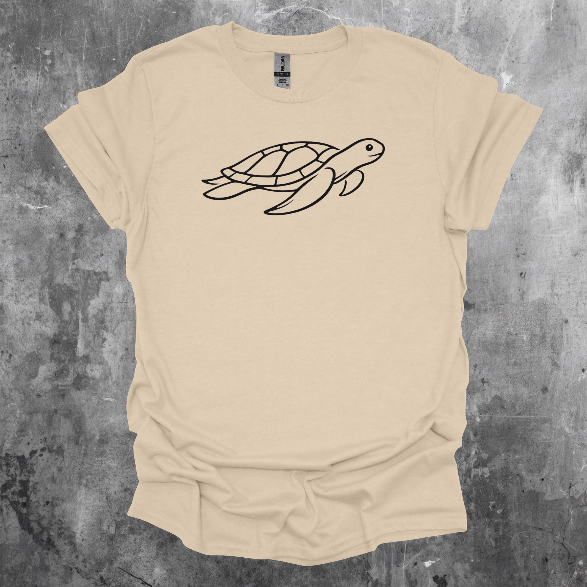 Sea Turtle Line Art Graphic T-Shirt
