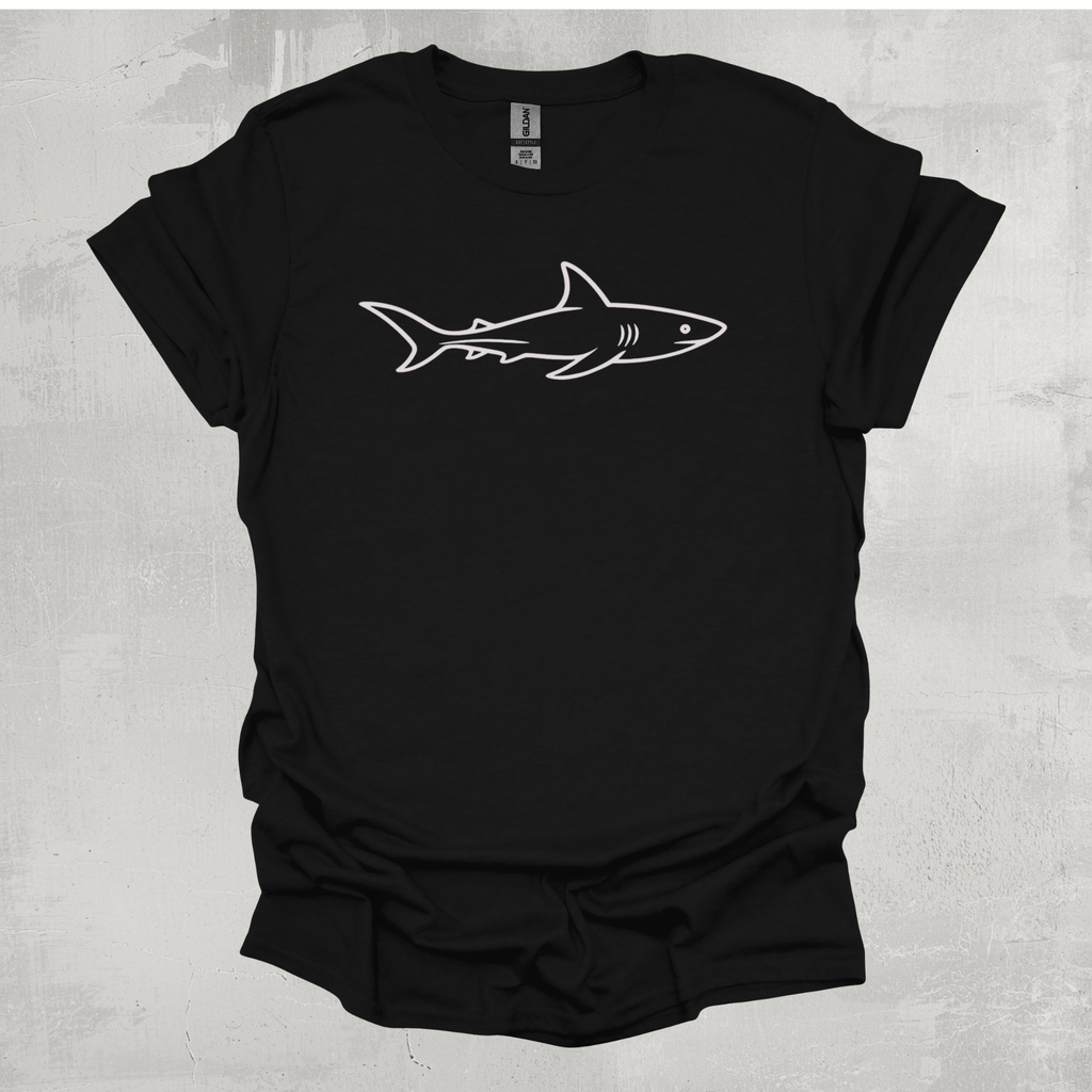 Shark Line Art Graphic T-Shirt