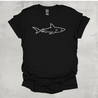 Shark Line Art Graphic T-Shirt