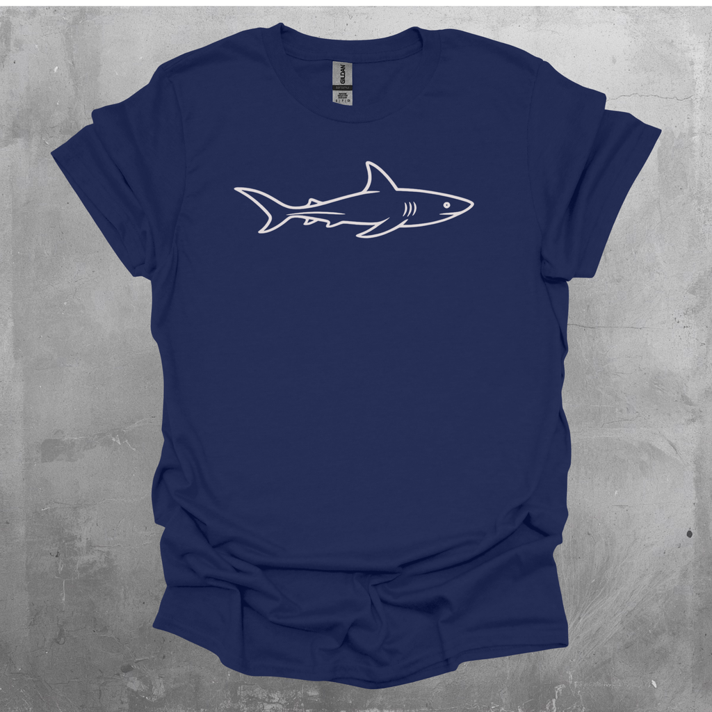 Shark Line Art Graphic T-Shirt