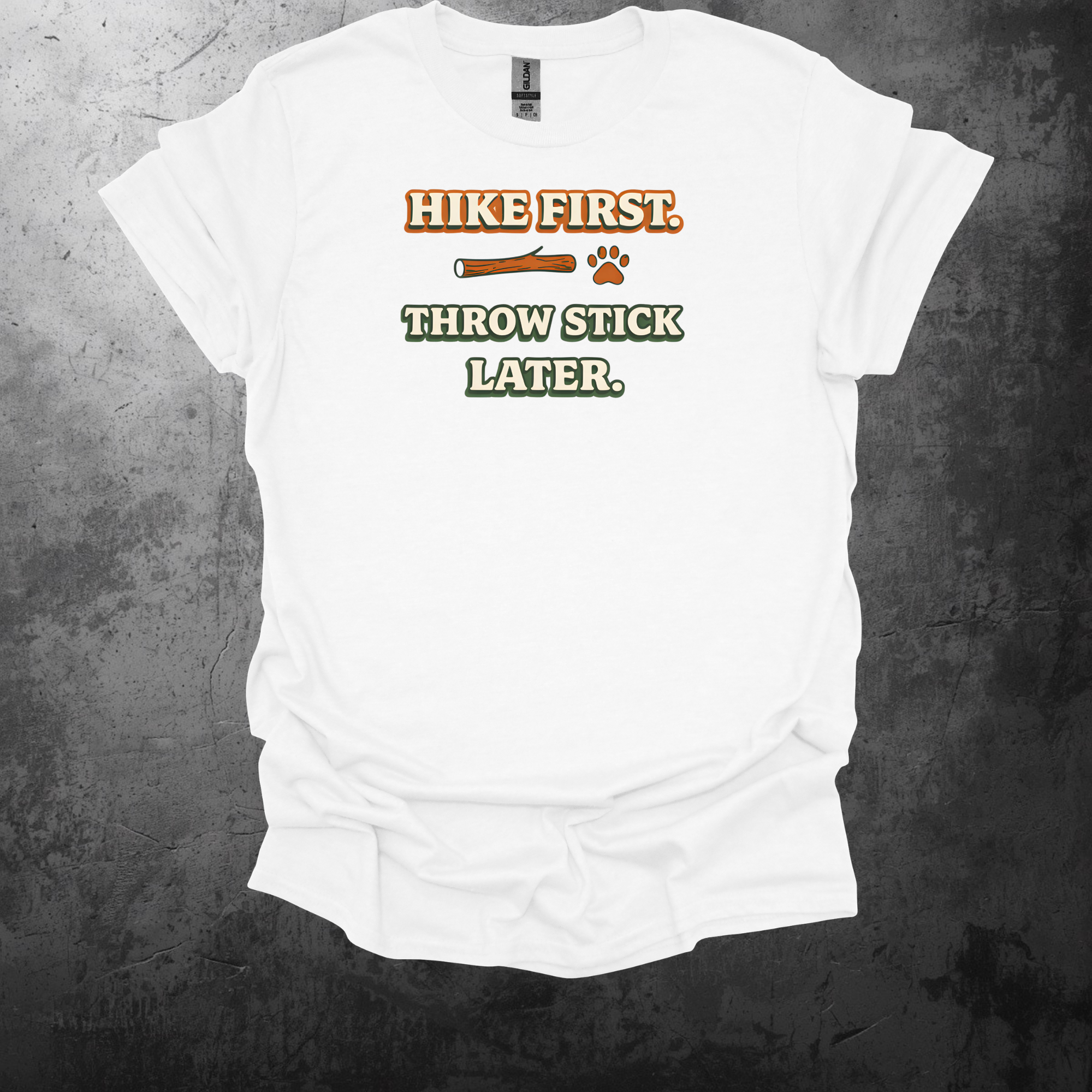 Hike First Throw Stick Later Graphic T-Shirt