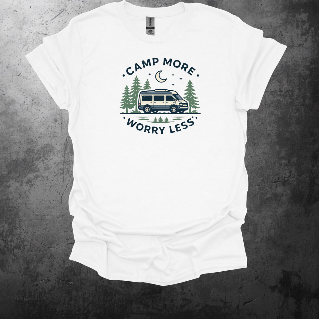 Camp More Worry Less Graphic T-Shirt