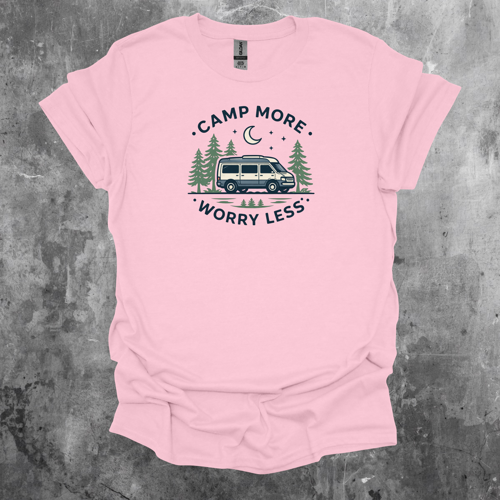 Camp More Worry Less Graphic T-Shirt