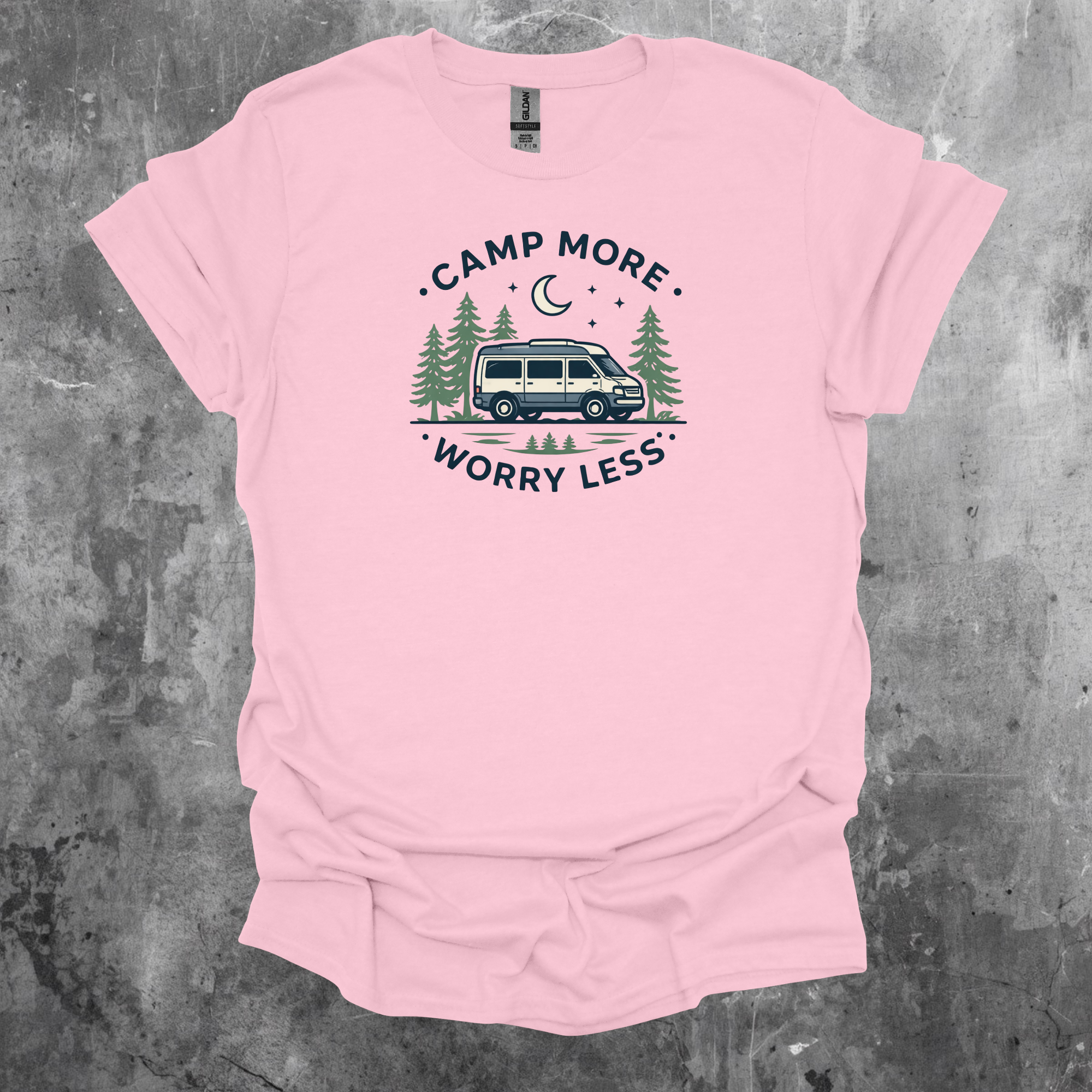 Camp More Worry Less Graphic T-Shirt
