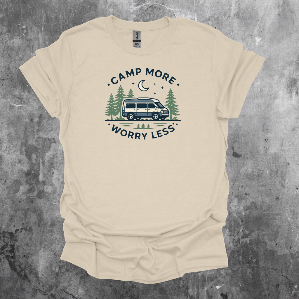 Camp More Worry Less Graphic T-Shirt
