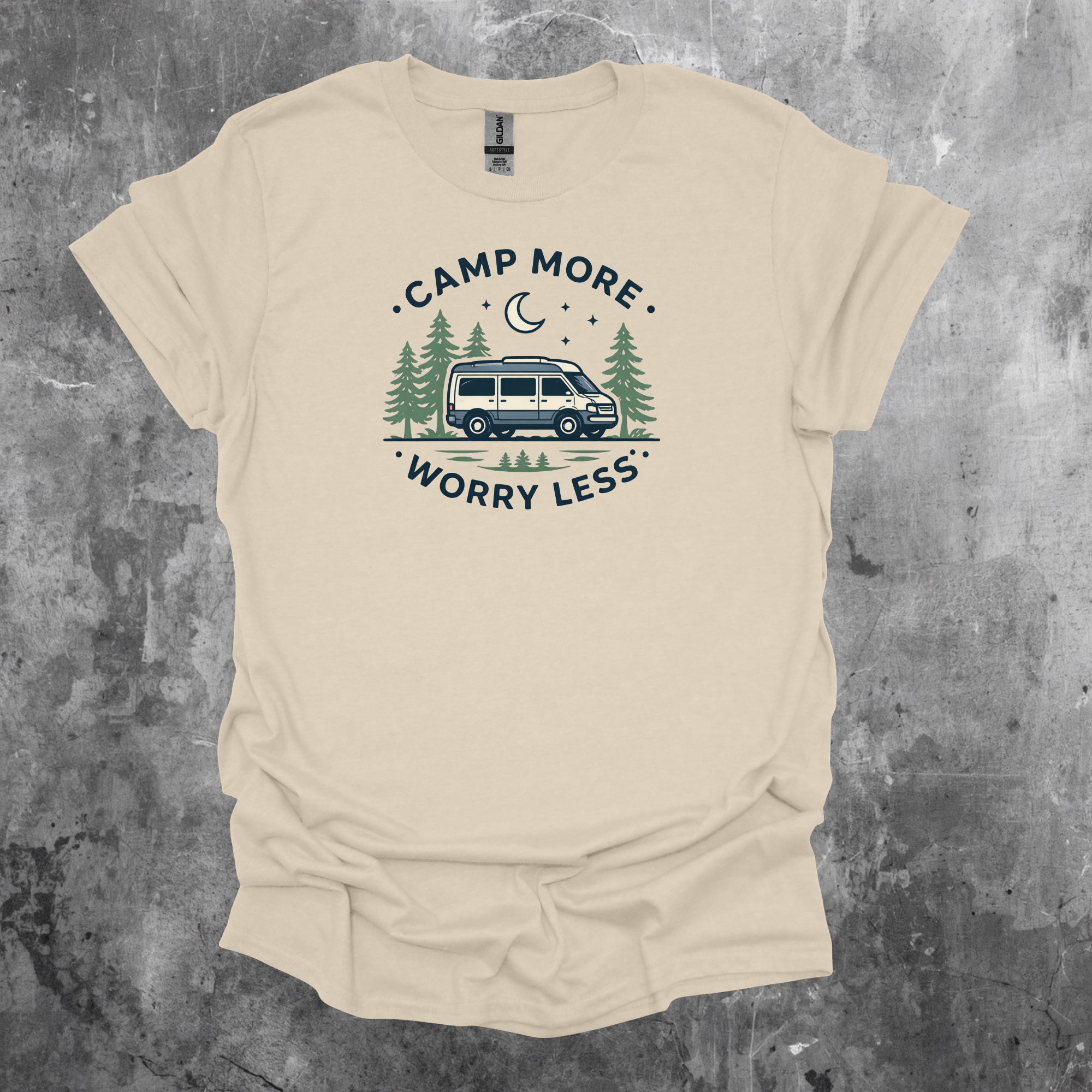 Camp More Worry Less Graphic T-Shirt