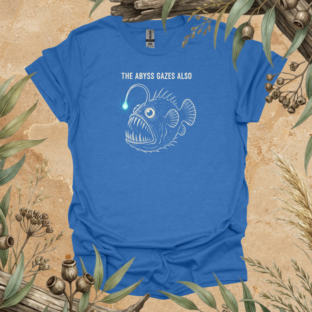 The Abyss Gazes Also | Anglerfish Unisex T-Shirt | Deep Sea Wildlife Art