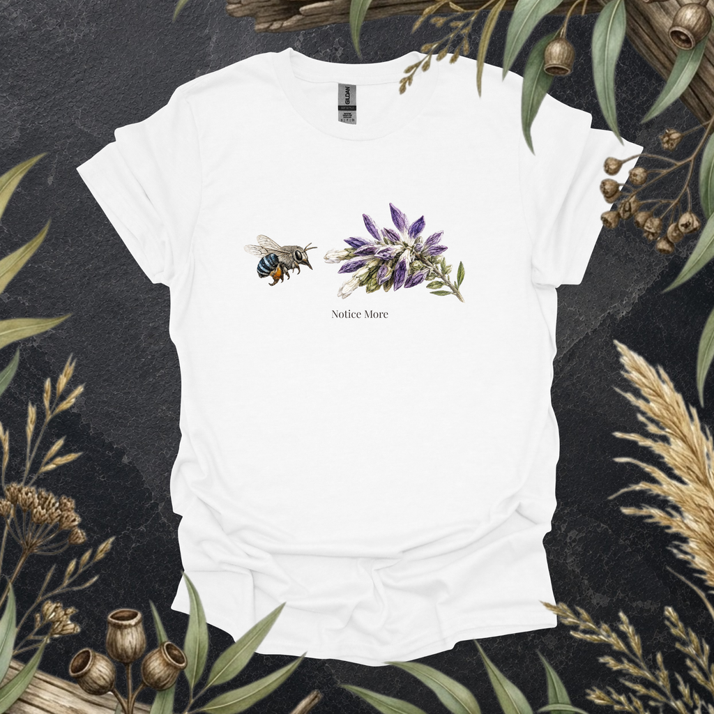 Notice More | Blue-banded Bee Unisex T-Shirt | Australian Native Bee Wildlife Art