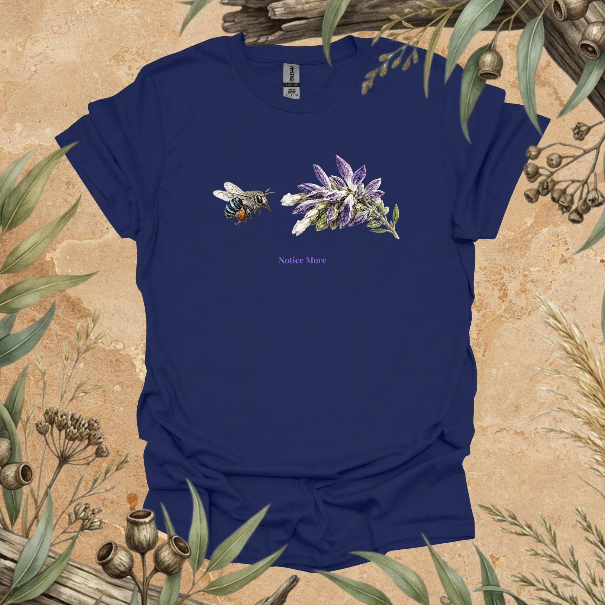 Notice More | Blue-banded Bee Unisex T-Shirt | Australian Native Bee Wildlife Art