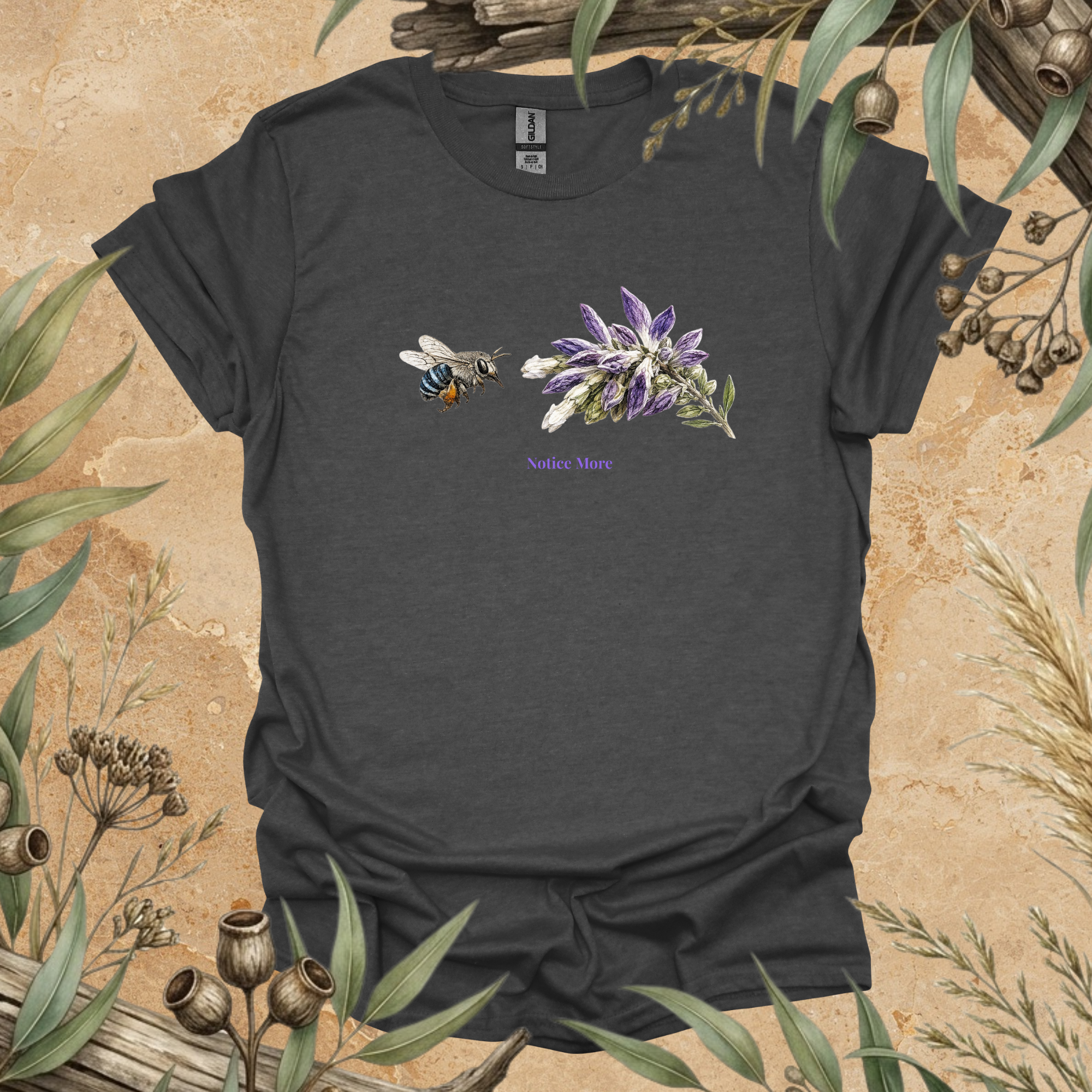 Notice More | Blue-banded Bee Unisex T-Shirt | Australian Native Bee Wildlife Art