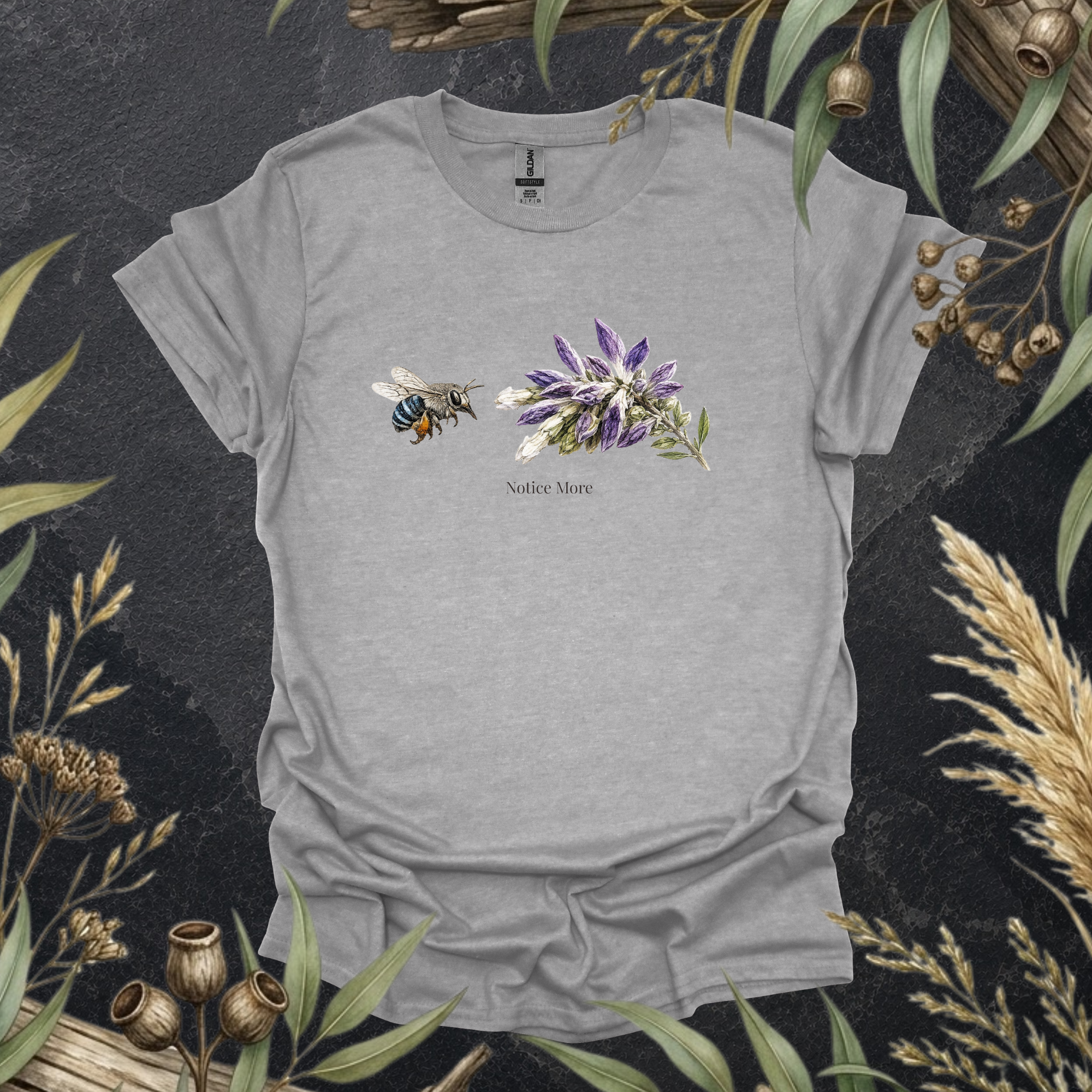Notice More | Blue-banded Bee Unisex T-Shirt | Australian Native Bee Wildlife Art