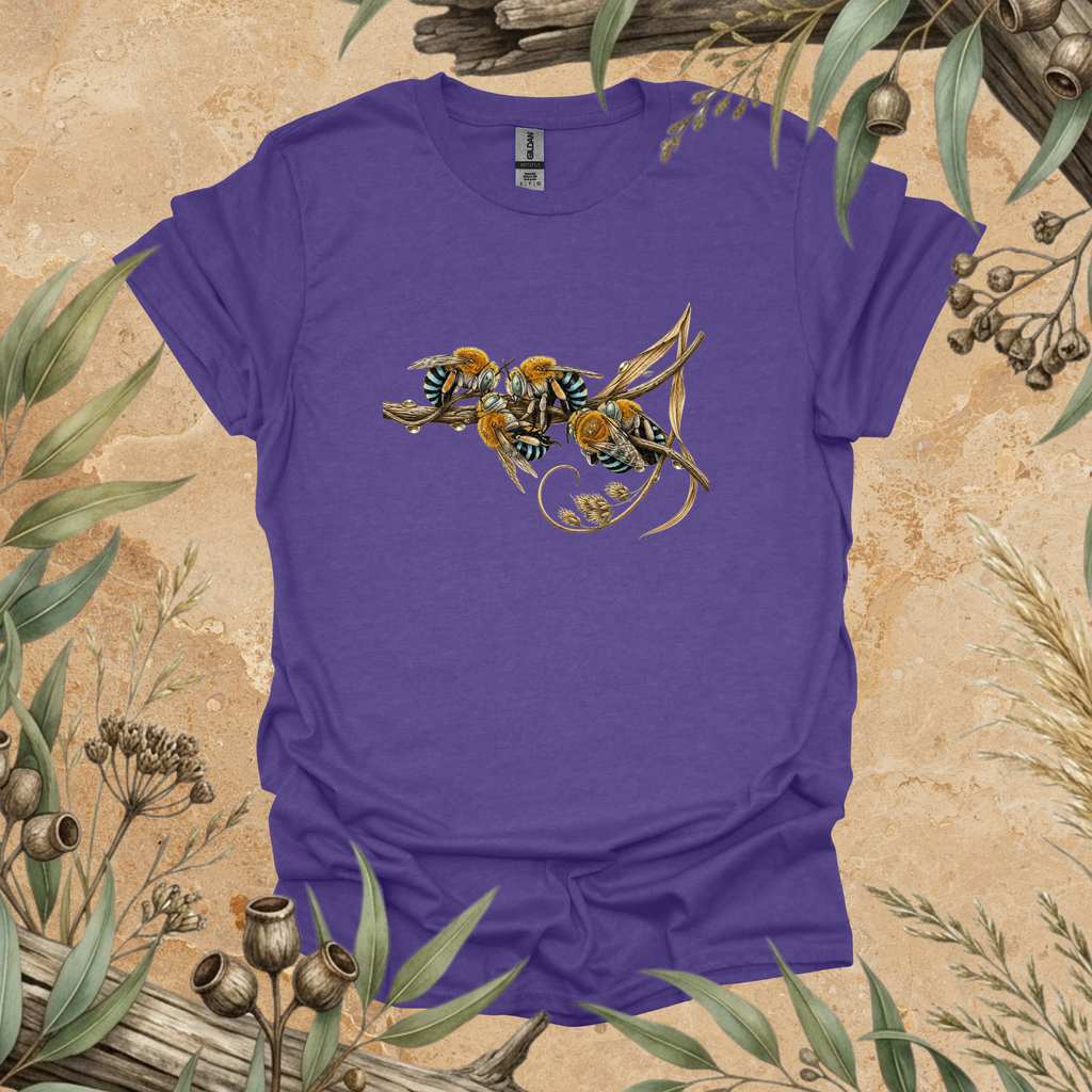 Sleeping Blue-banded Bees | Australian Native Bee Unisex T-Shirt | Original Wildlife Art