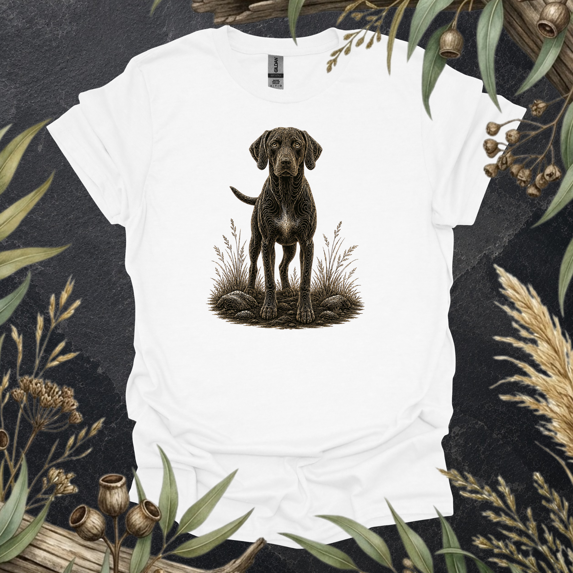 German Shorthaired Pointer | Contour Wildlife Art Unisex T-Shirt | GSP Dog Lover Gift