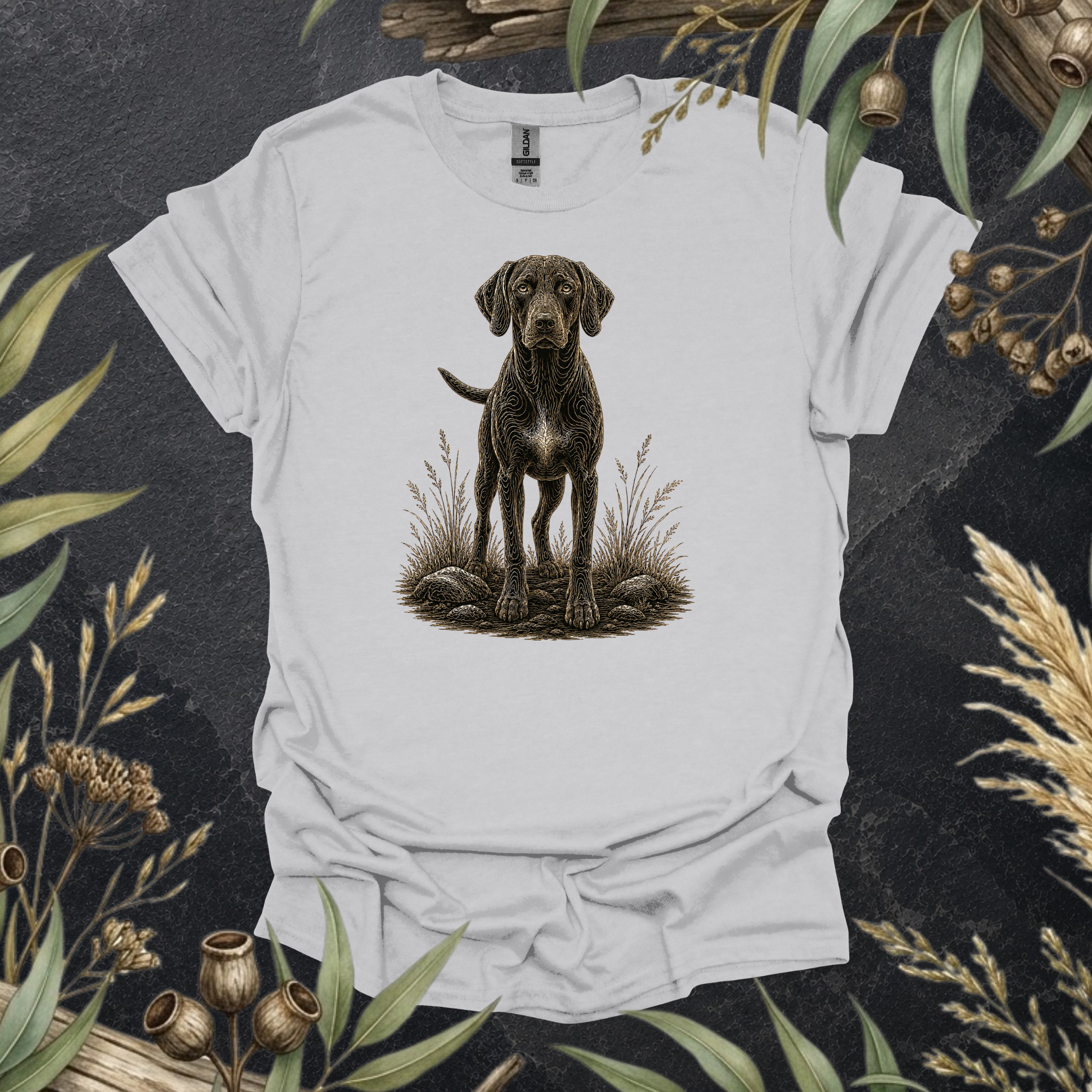 German Shorthaired Pointer | Contour Wildlife Art Unisex T-Shirt | GSP Dog Lover Gift