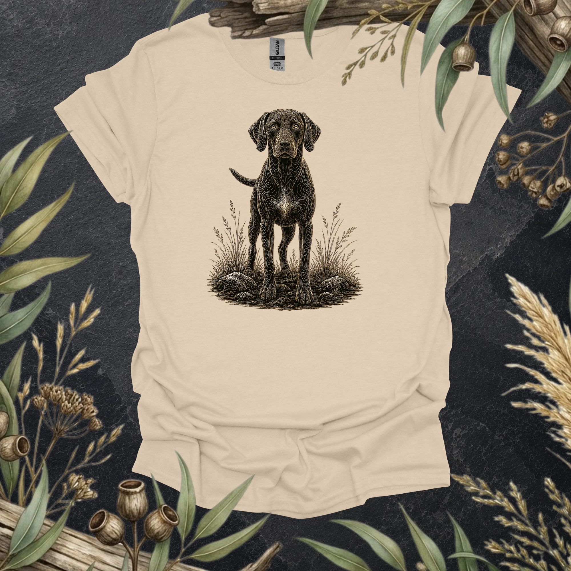 German Shorthaired Pointer | Contour Wildlife Art Unisex T-Shirt | GSP Dog Lover Gift