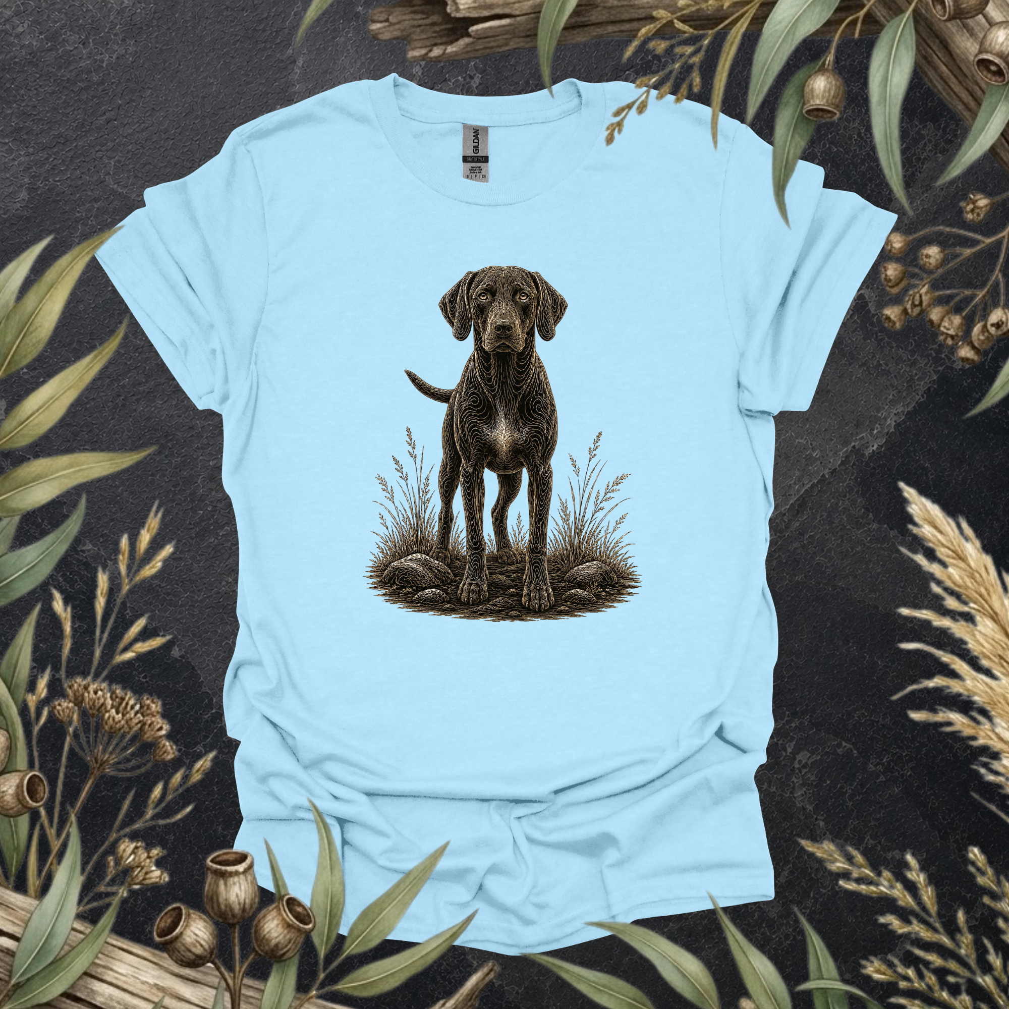 German Shorthaired Pointer | Contour Wildlife Art Unisex T-Shirt | GSP Dog Lover Gift