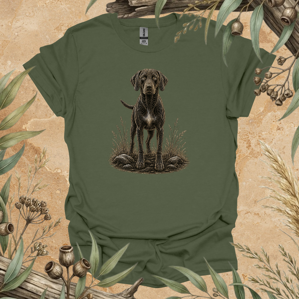 German Shorthaired Pointer | Contour Wildlife Art Unisex T-Shirt | GSP Dog Lover Gift