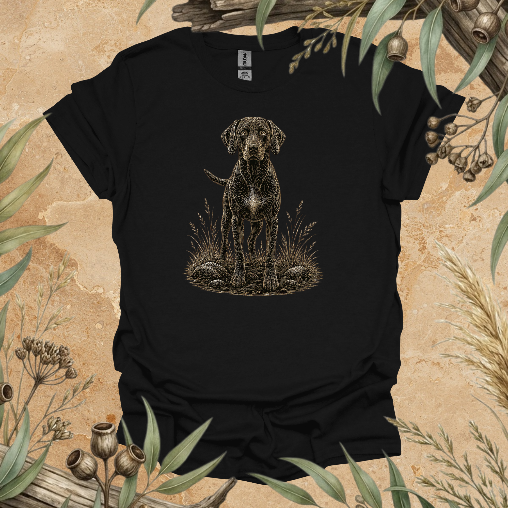 German Shorthaired Pointer | Contour Wildlife Art Unisex T-Shirt | GSP Dog Lover Gift