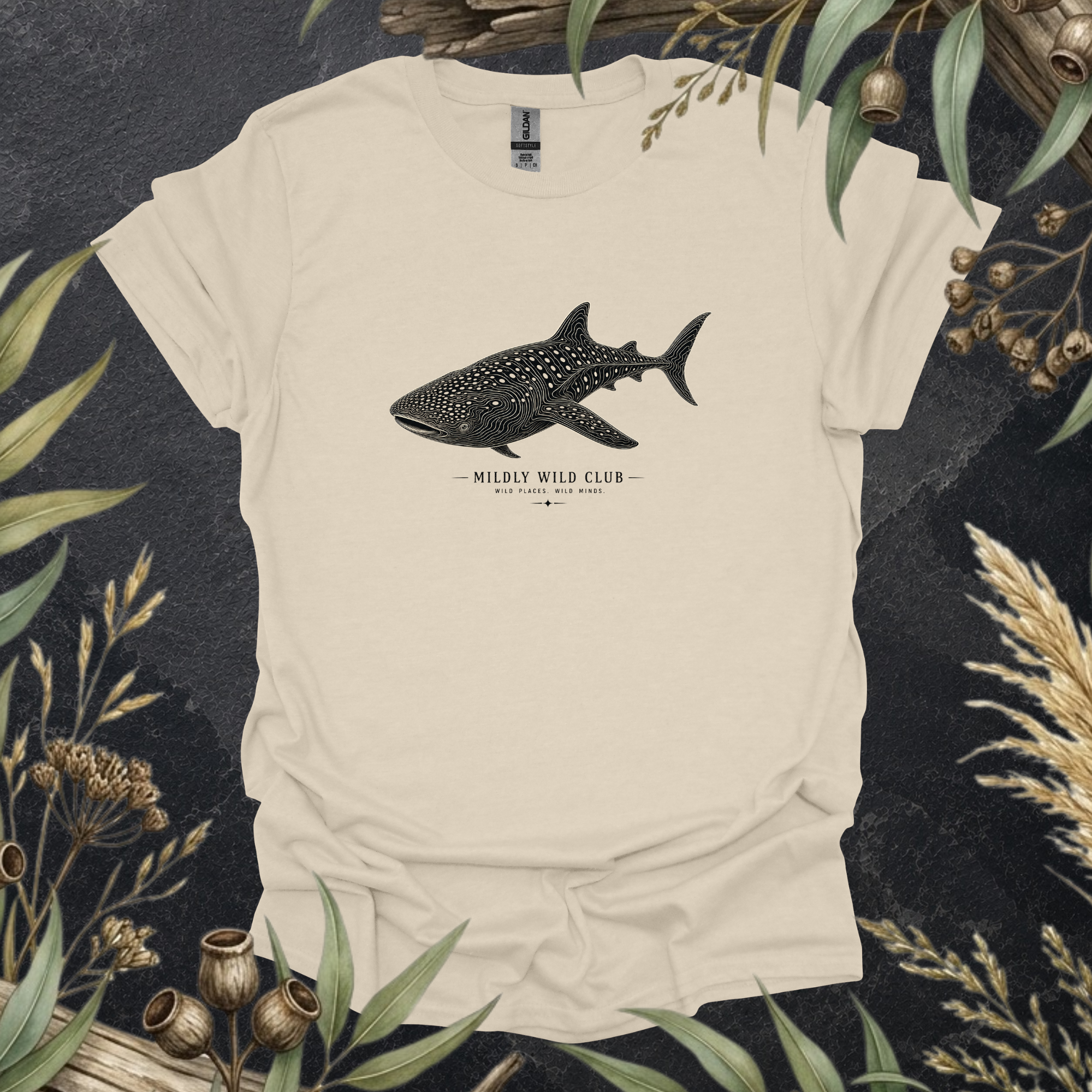 Whale Shark | Contour Art Unisex T-Shirt | Ocean Wildlife Apparel | Mildly Wild Club