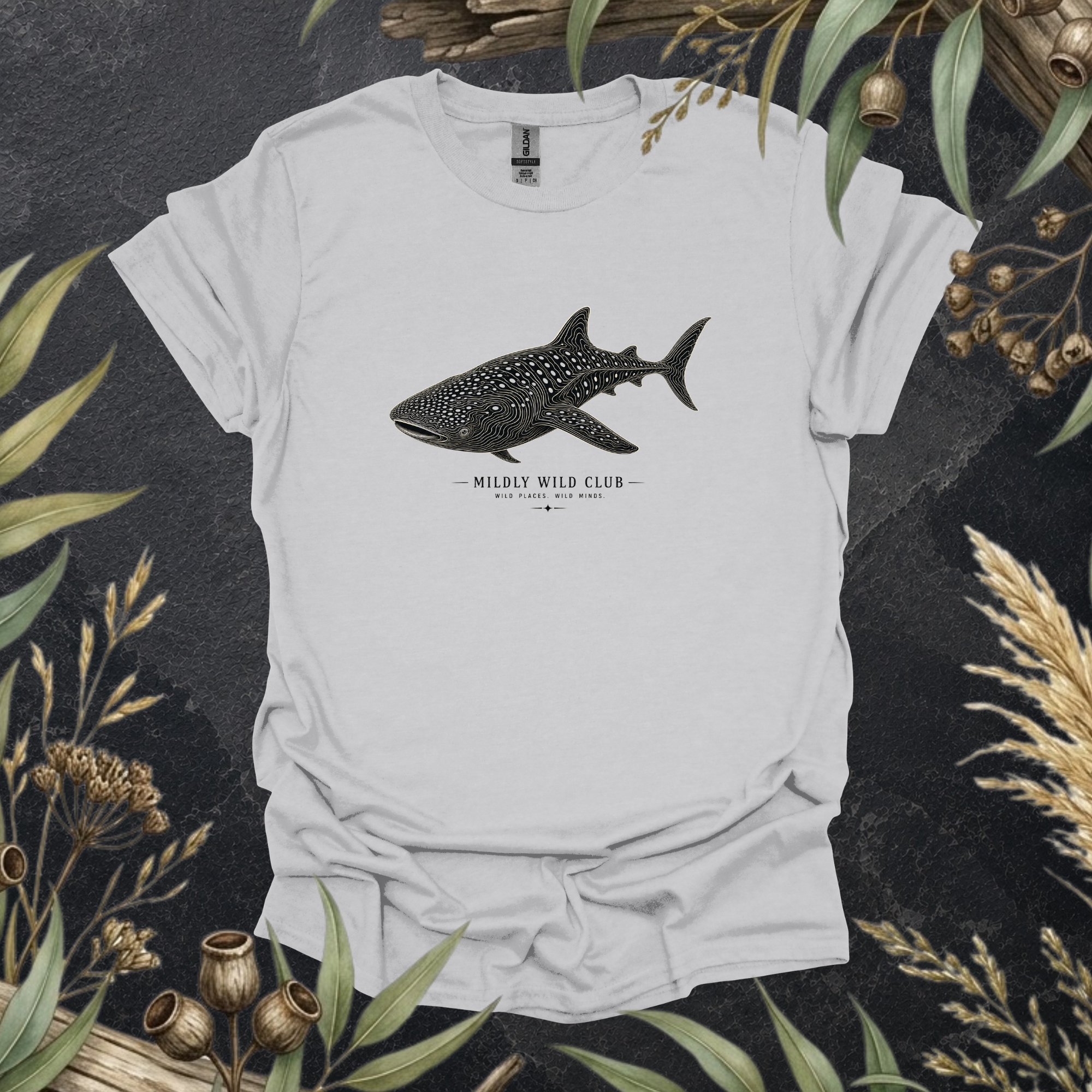 Whale Shark | Contour Art Unisex T-Shirt | Ocean Wildlife Apparel | Mildly Wild Club
