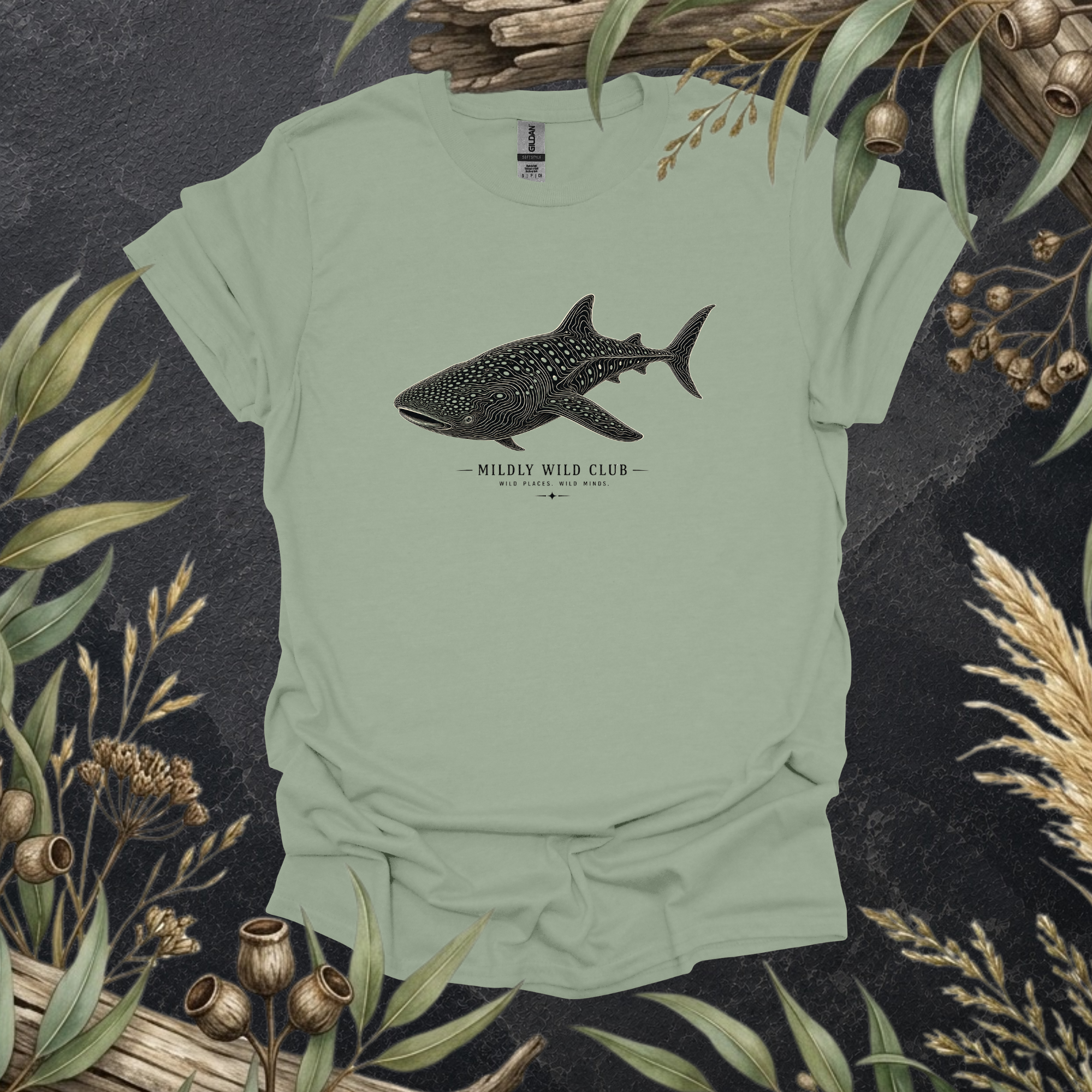 Whale Shark | Contour Art Unisex T-Shirt | Ocean Wildlife Apparel | Mildly Wild Club