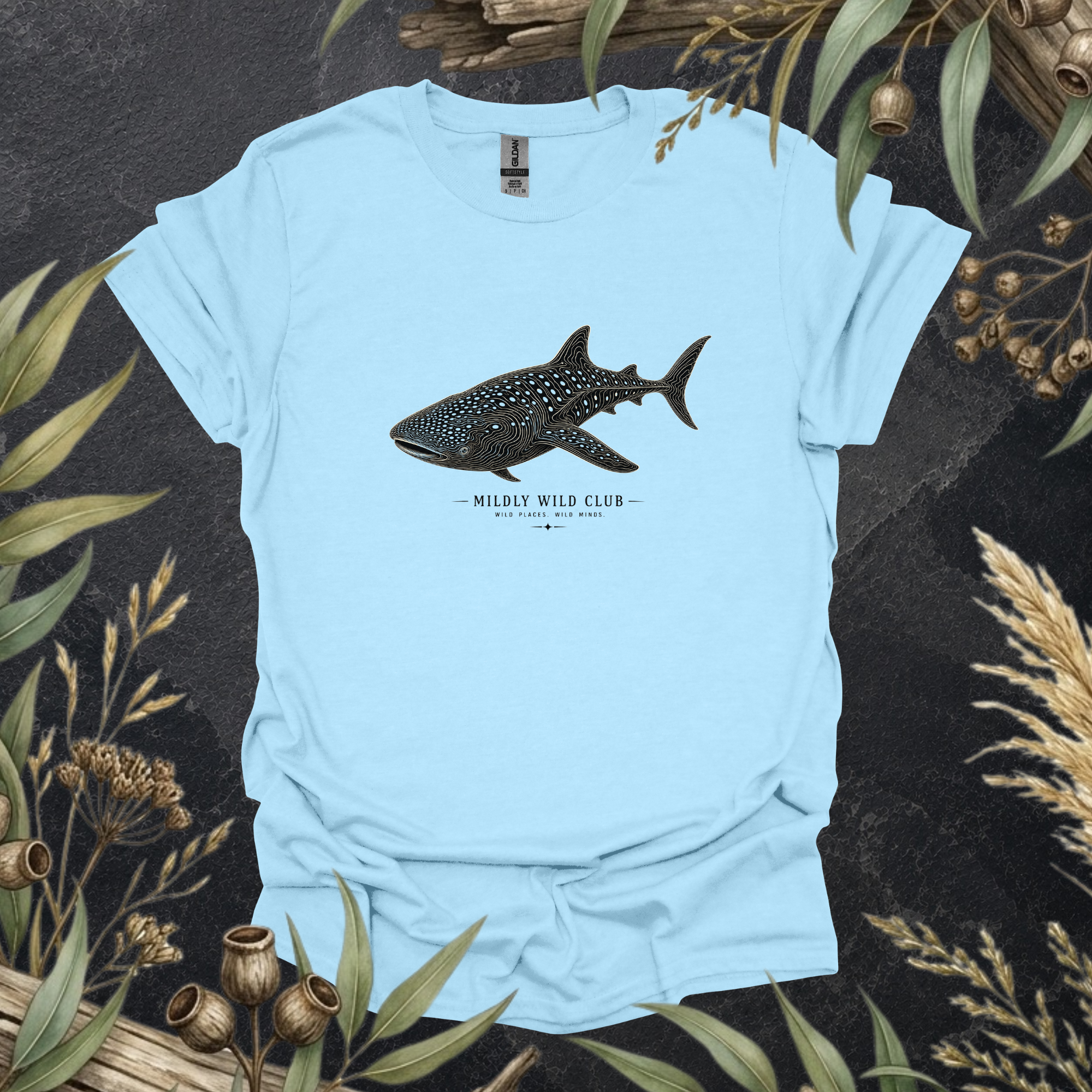 Whale Shark | Contour Art Unisex T-Shirt | Ocean Wildlife Apparel | Mildly Wild Club