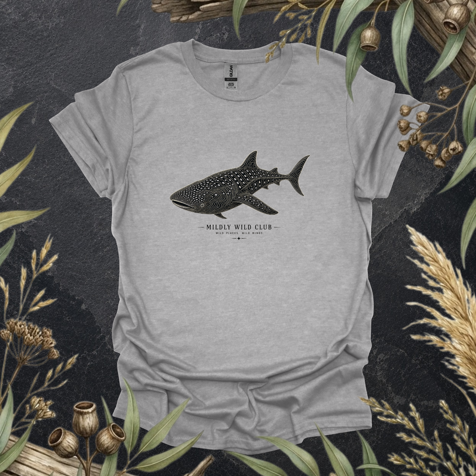 Whale Shark | Contour Art Unisex T-Shirt | Ocean Wildlife Apparel | Mildly Wild Club