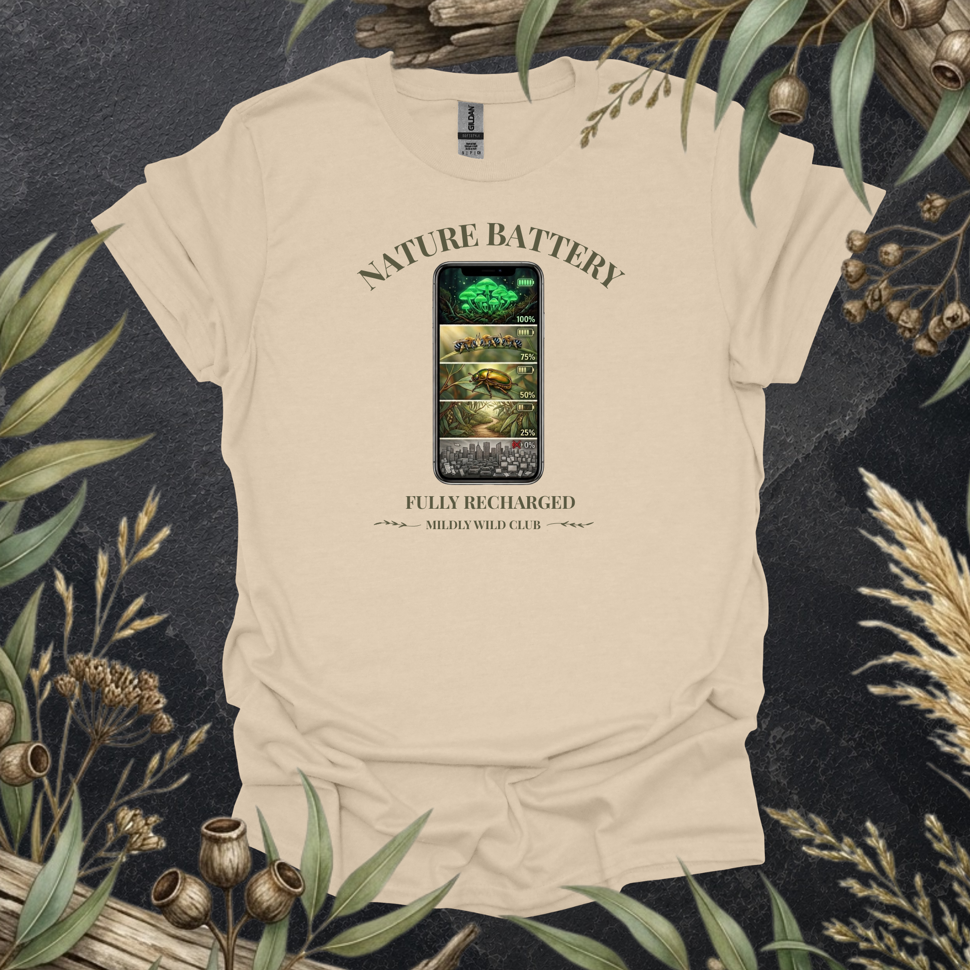 Nature Battery Fully Recharged | Outdoor Adventure Unisex T-Shirt | Nature Lover Gift
