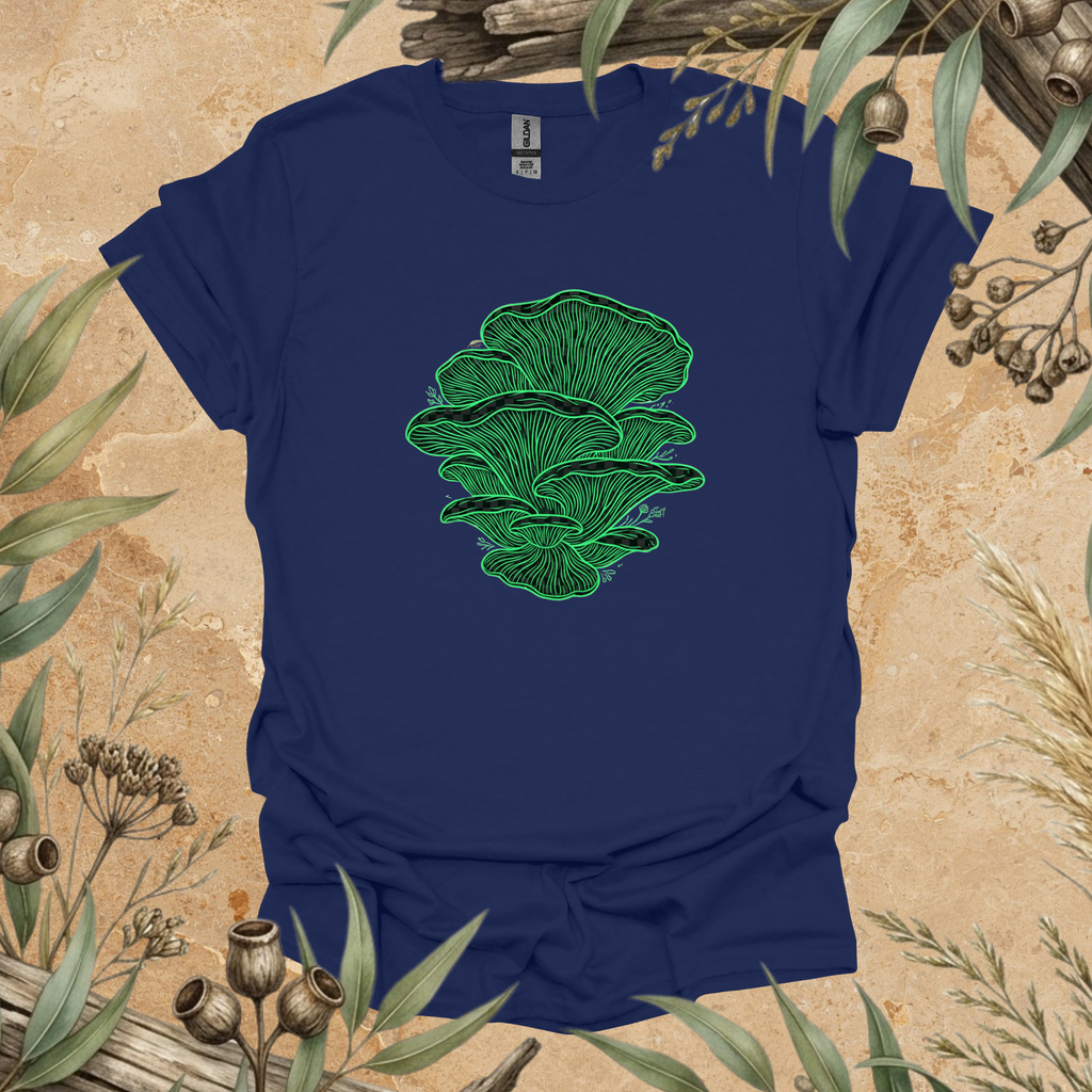 Ghost Mushroom | Bioluminescent Fungi Unisex T-Shirt | Nature Art | Mildly Wild Club